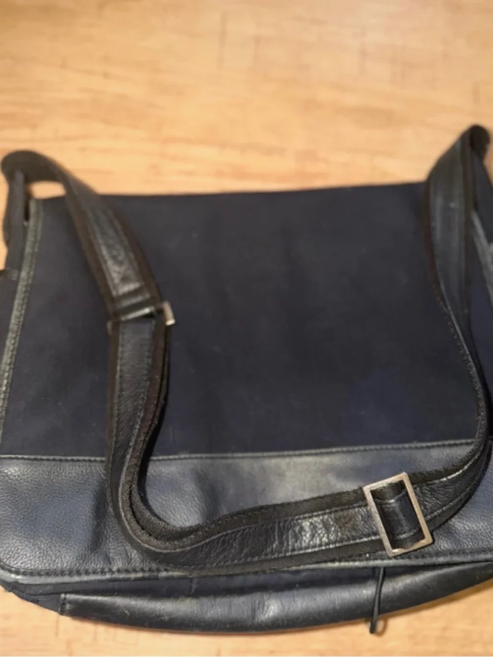 Black Messenger Bag - Classic Canvas and Leather